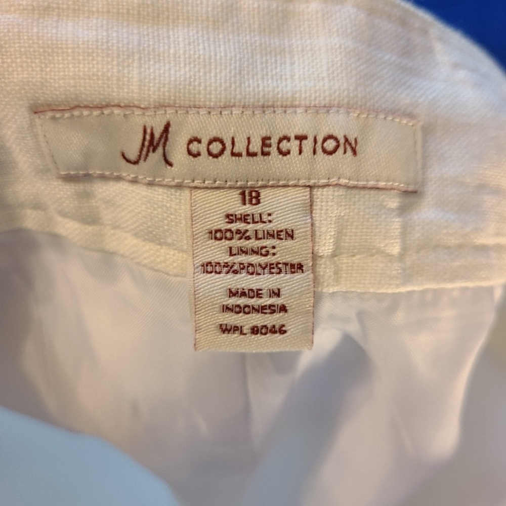 JM collection 100% linen suit with floral accent - Picture 8 of 10